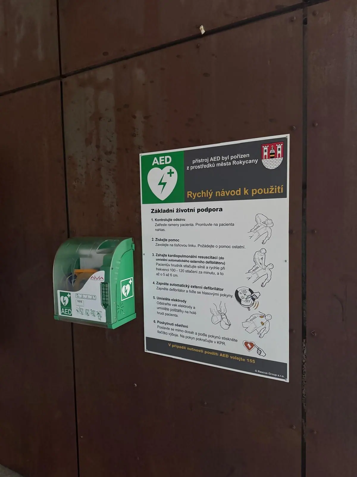 AED in the town of Rokycany